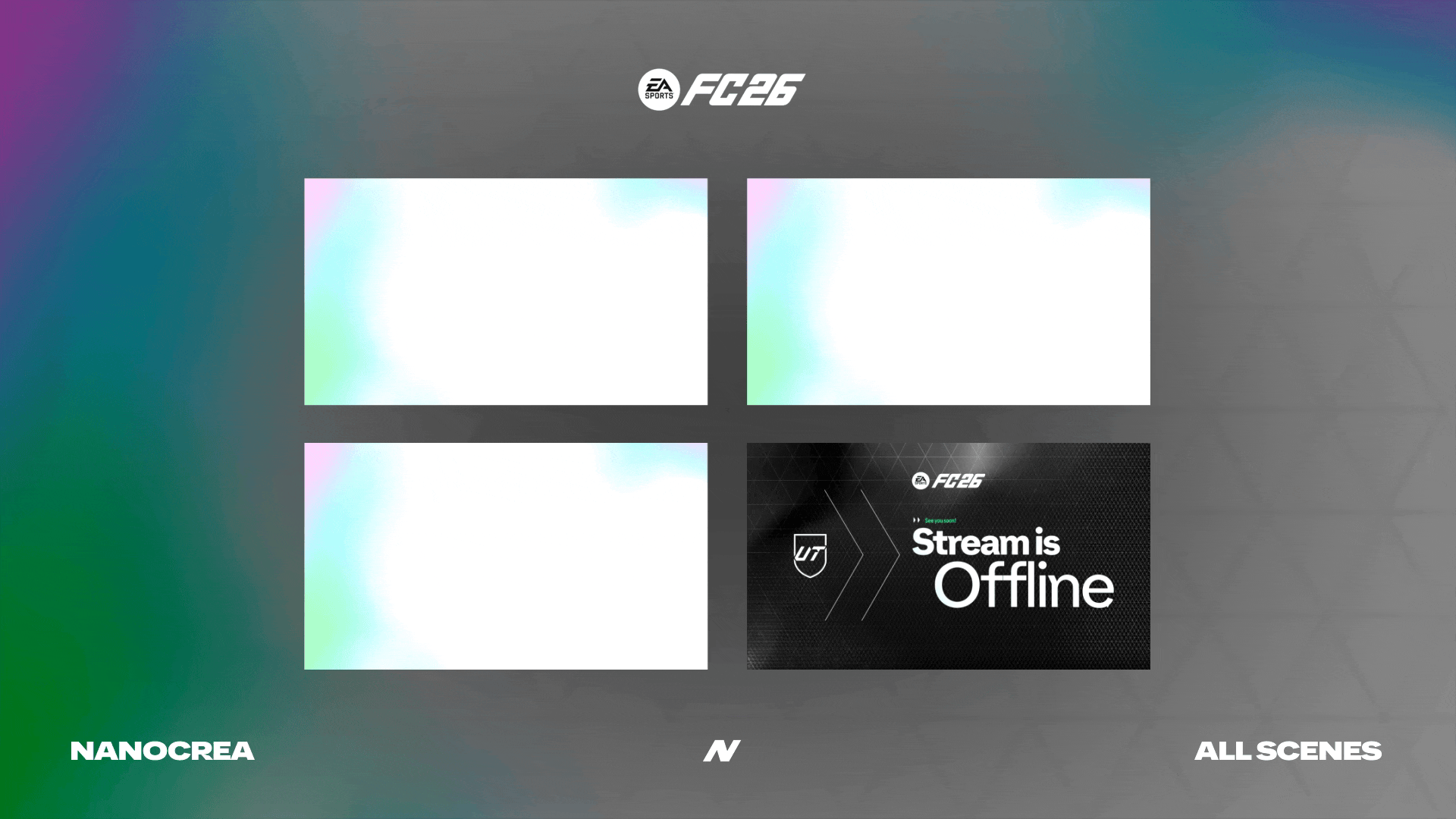 FC26 White Stream Pack – minimalist overlays & alerts