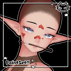 🎨🖌️ Paint Set !! 🎨🖌️ Paintbrush mouth charm & face paint 🎨🖌️ Artist VRChat Asset