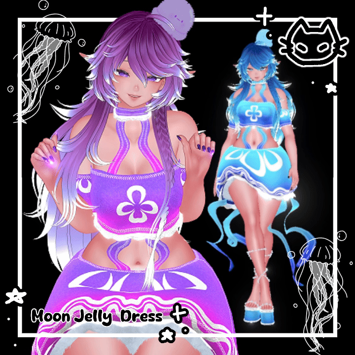 🪼 Moon Jelly Dress 🪼 Jellyfish Dress 🪼 VRBase Egirl, GM's Female Base