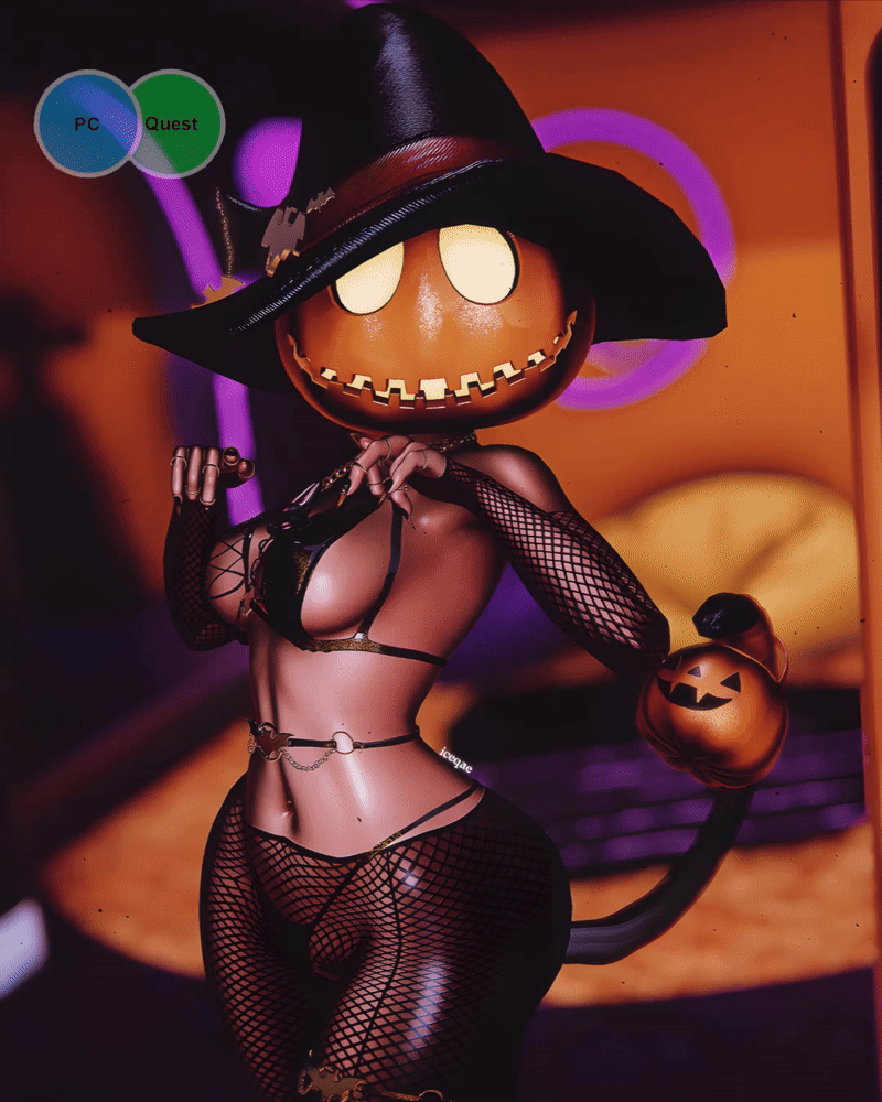 Halloween vrchat couple avatar iceqae pumpkin patch