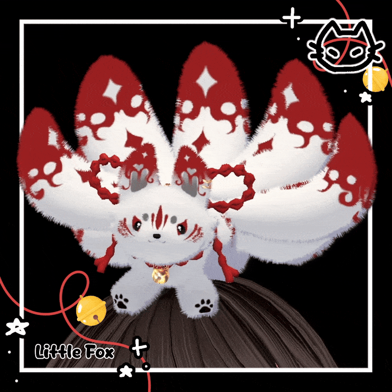 ⛩️🦊 Little Fox ⛩️🦊 Kitsune / Ninetailed Fox Plush, follower, and Animated head pet ⛩️🦊