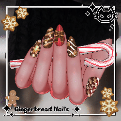 🍪 Gingerbread Nails! 🍪 Christmas Nails 🍪VRBase EGirl, GM's Fem Base