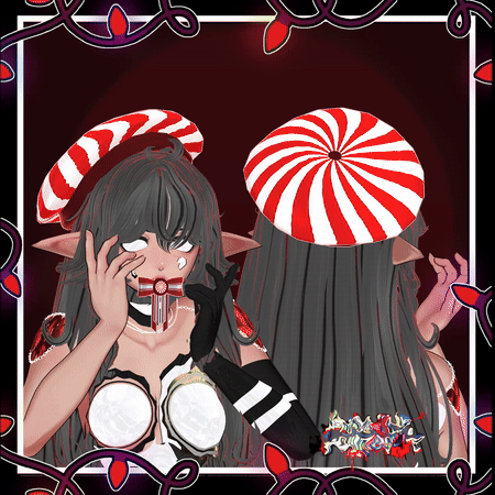 FREE - The Peppermint Pair - ( Beret Hat & Bow Mouth Charm Set )