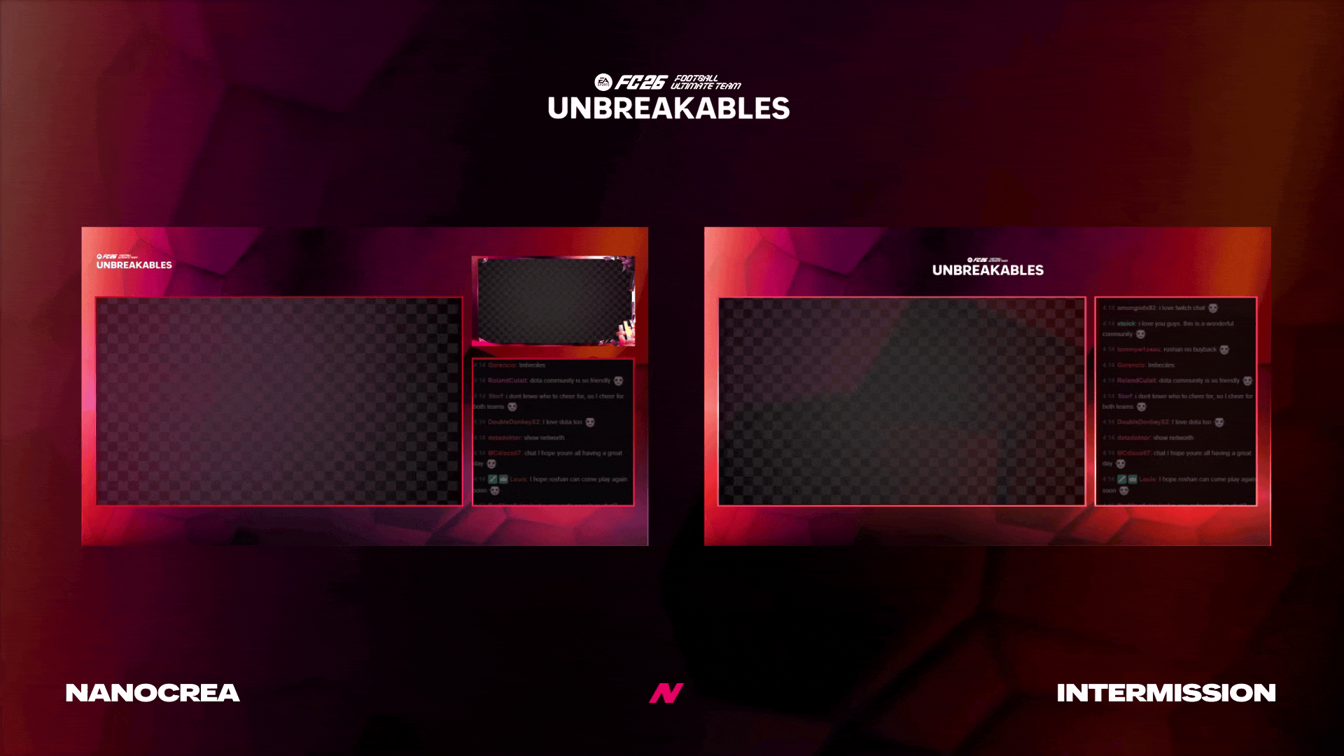OBS and Streamlabs compatible Unbreakables stream overlay pack