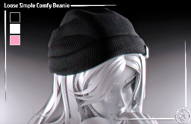 Loose Simple Comfy Beanie (3D Model Asset)(Commercial license)