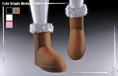 Cute Simple Winter Booties (3D Model Asset)(Commercial license)