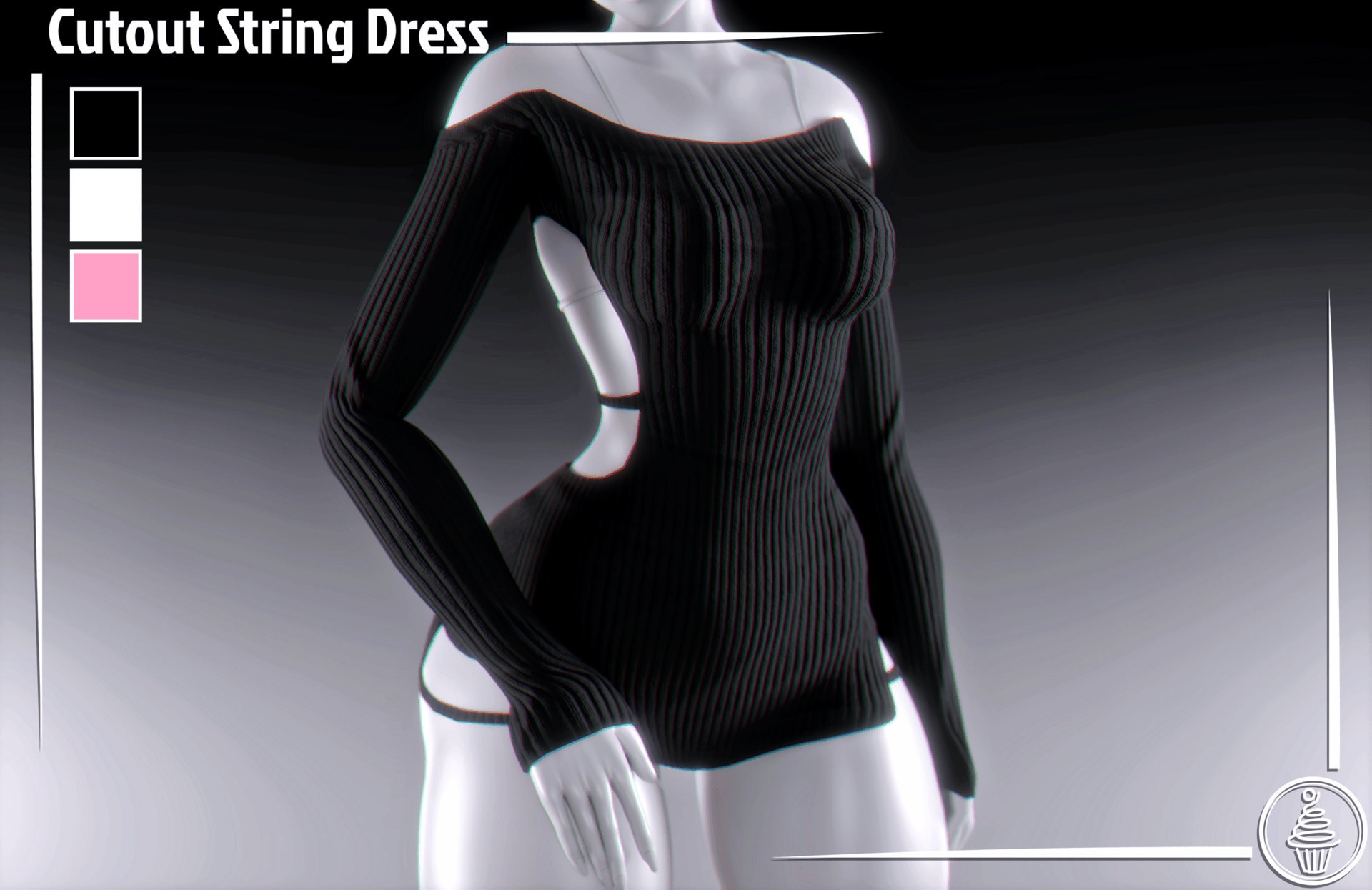 Cutout String Dress (3D Model Asset)(Commercial license)