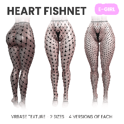 Heart Fishnet Texture | 2 Sizes, 4 Opacities | VRChat Asset | E-Girl