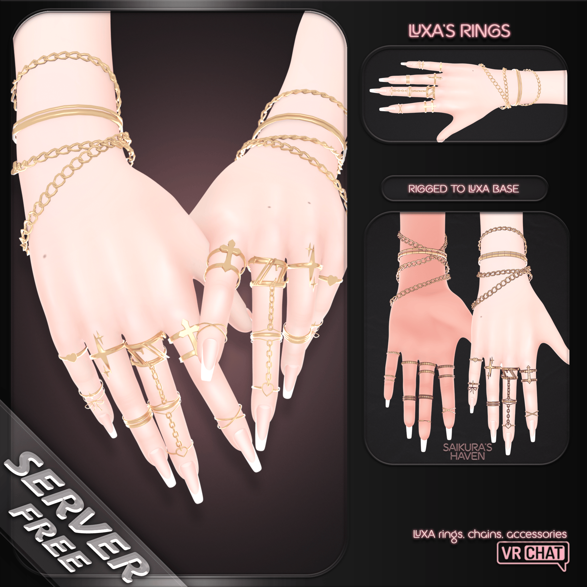 "LUXA Rings" — Accessories for VRChat [Free In Server]