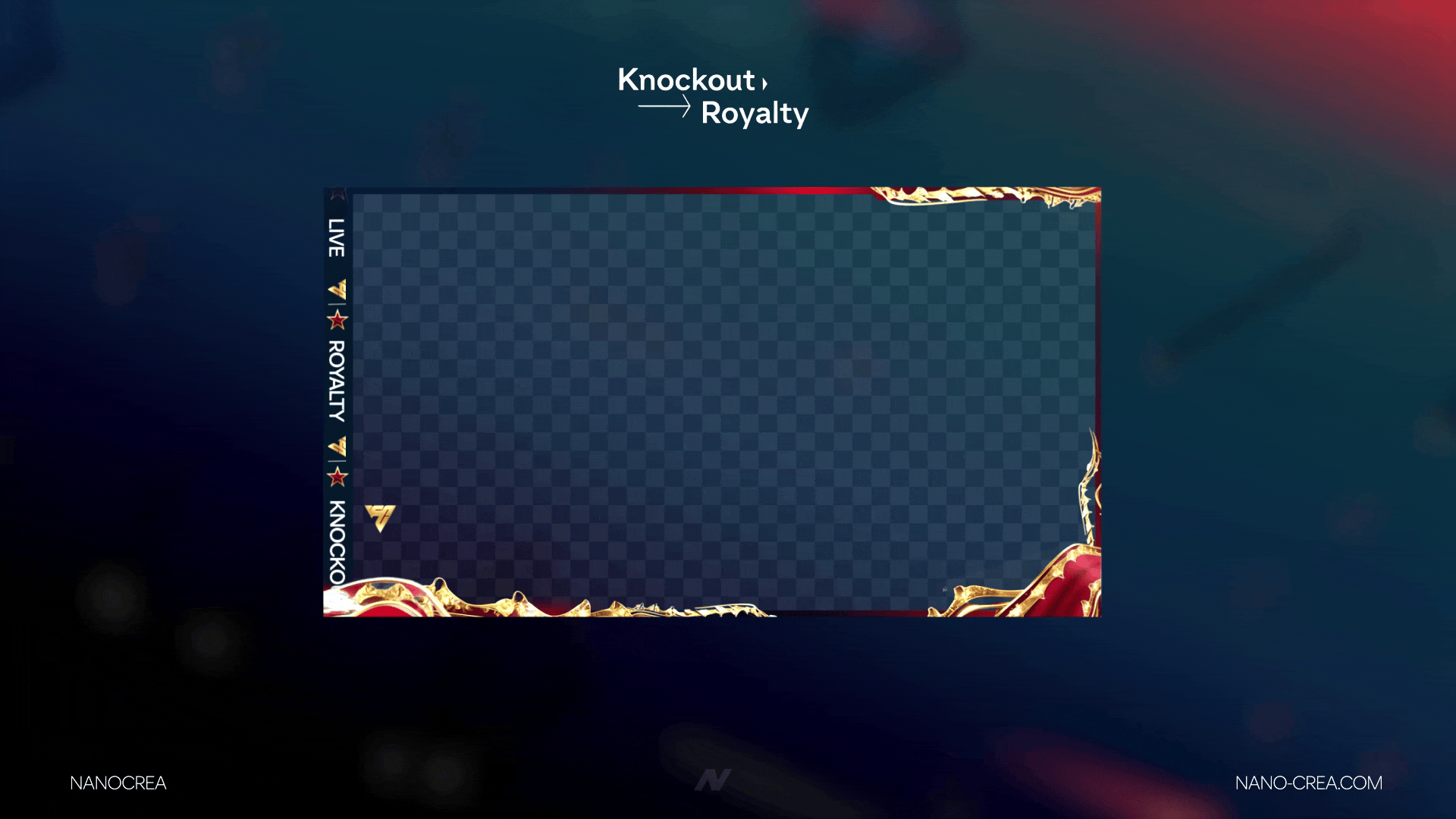 Knockout Royalty FC26 webcam overlay 3D gold design