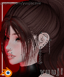 | Edgy Girl Earrings | YA .032 - Vrchat Asset-