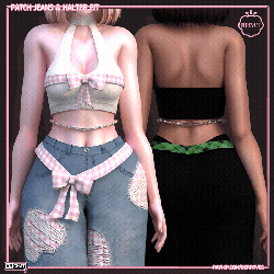 Patch Jeans & Halter Fit