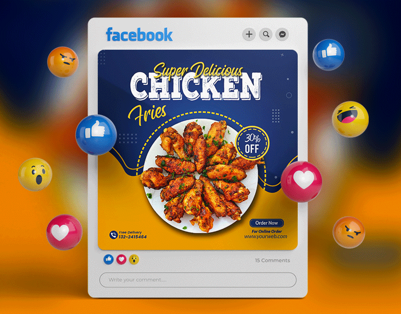 Restaurant Social Media poster design Template