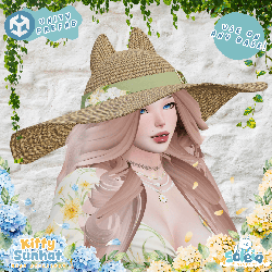 Kitty Sunhat (Rigged) - NOW W/ NO EAR VARIANT - Spring/Summer - Any Base/Unity Ready