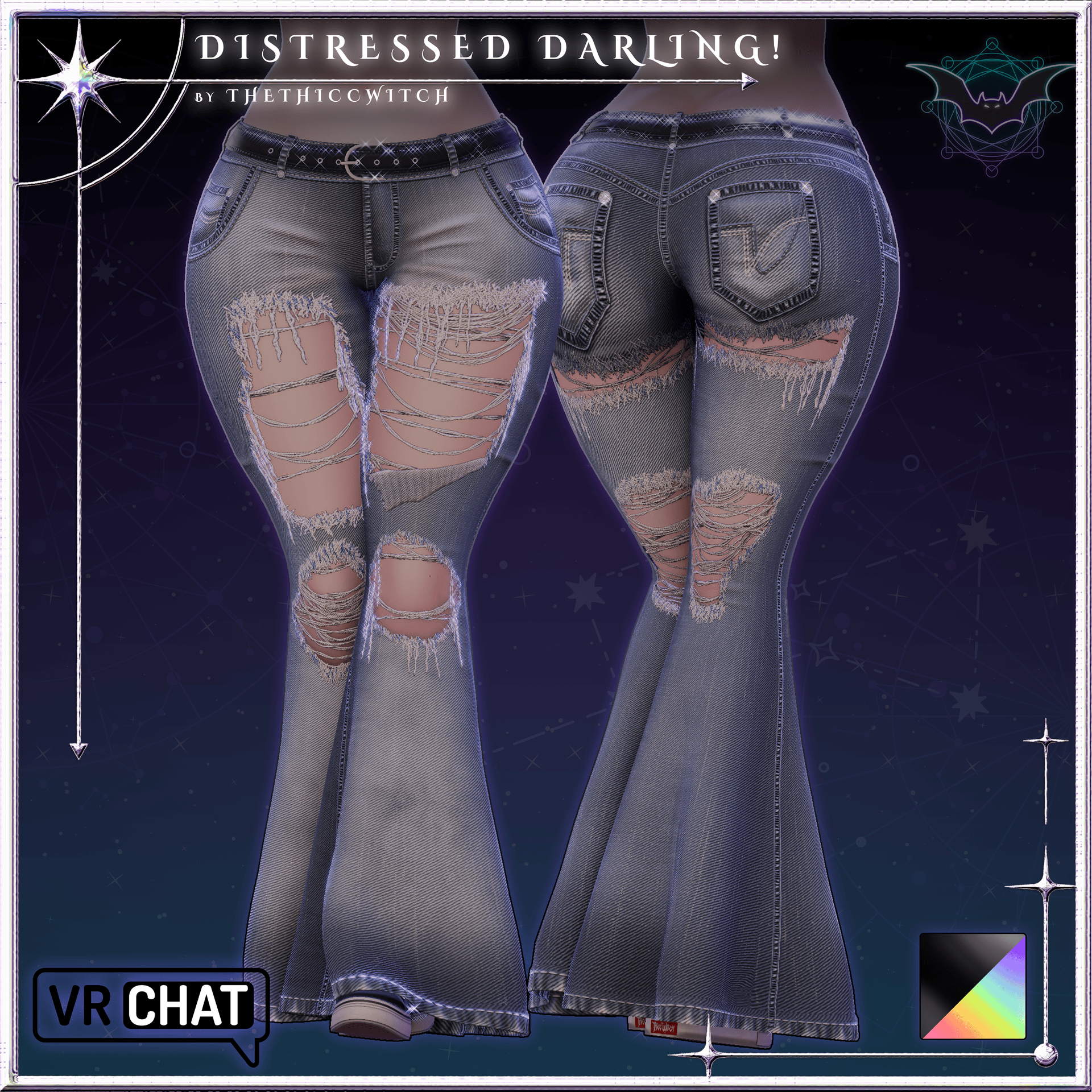 Distressed Darling | Flared Jeans Male & Female