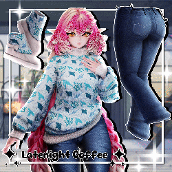 ☕ Latenight Coffee ☕ Sweater outfit ☕ GM's Fem Base, VRBase Egirl, GM's Chibi Base ☕ Comfy fit