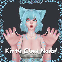★ Kitty Claw Nails ┆GMs Fem┆Low Poly 🦴