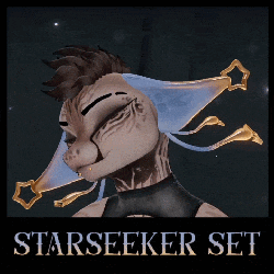 StarSeeker Set - VRChat Alien Furry Tail and Ears Set