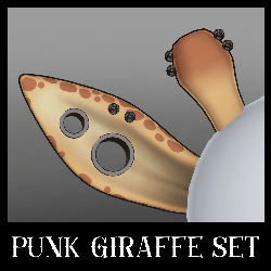 Punk Giraffe Set - VRChat Furry Ears and Tail