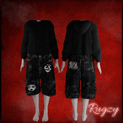 RR Long Patched Shorts