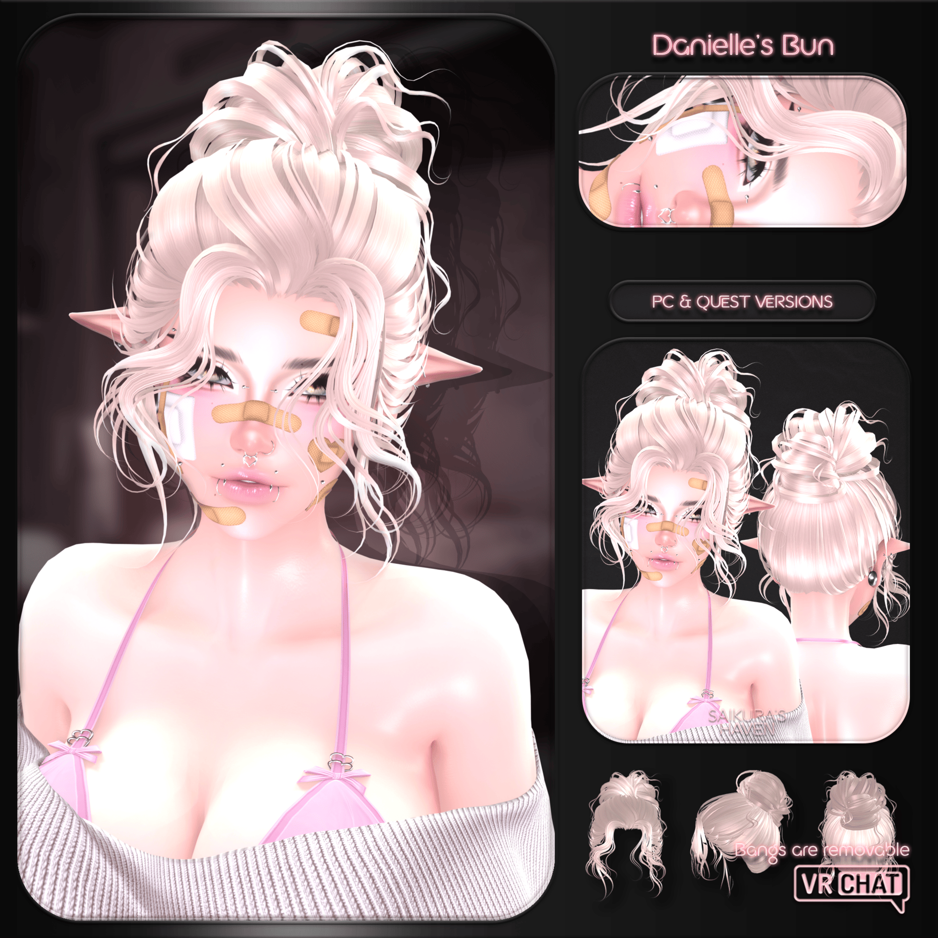 "Danielle's Bun & Ponytail" — Hair for VRChat