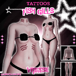 🦈 Fish Gills Tatts | Multi-Base Compatible