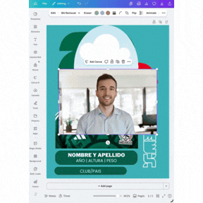 Editable sports card template with customizable player information and photo for creating memorable soccer keepsakes.