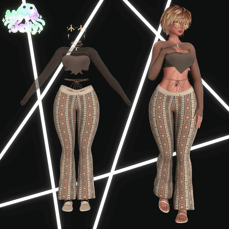 A Serene Dream | Hippie Outfit, Flare Leggings, Forbidden Pants, Mesh Crop Top, Peace Glasses