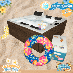 Droppable Hot Tub (With Bubbles & Steam) - Summer/Beach - Unity Prefab