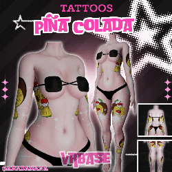 🍍 Piña Colada Tatts | Multi-Base Compatible