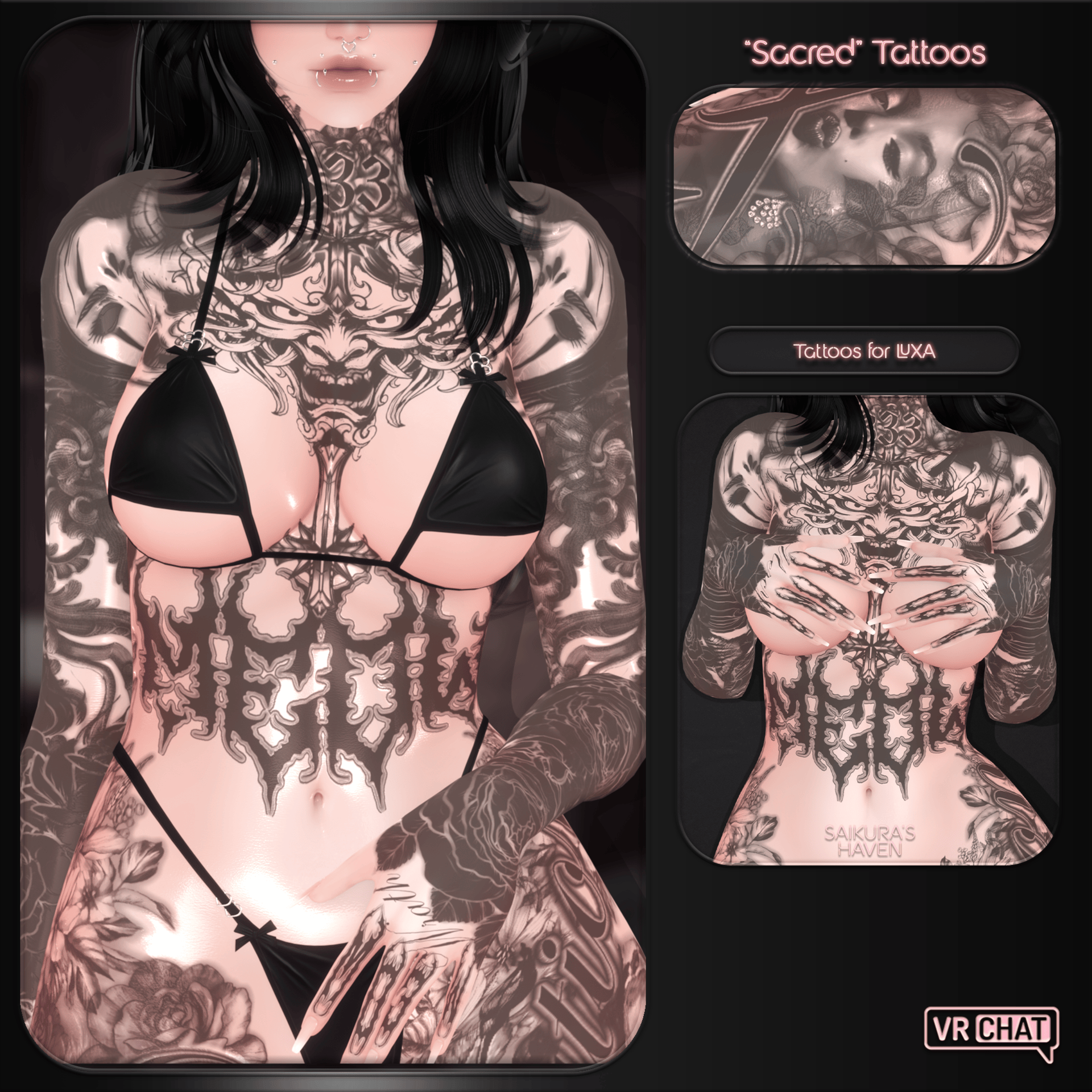 "Sacred" — LUXA Tattoos for VRChat