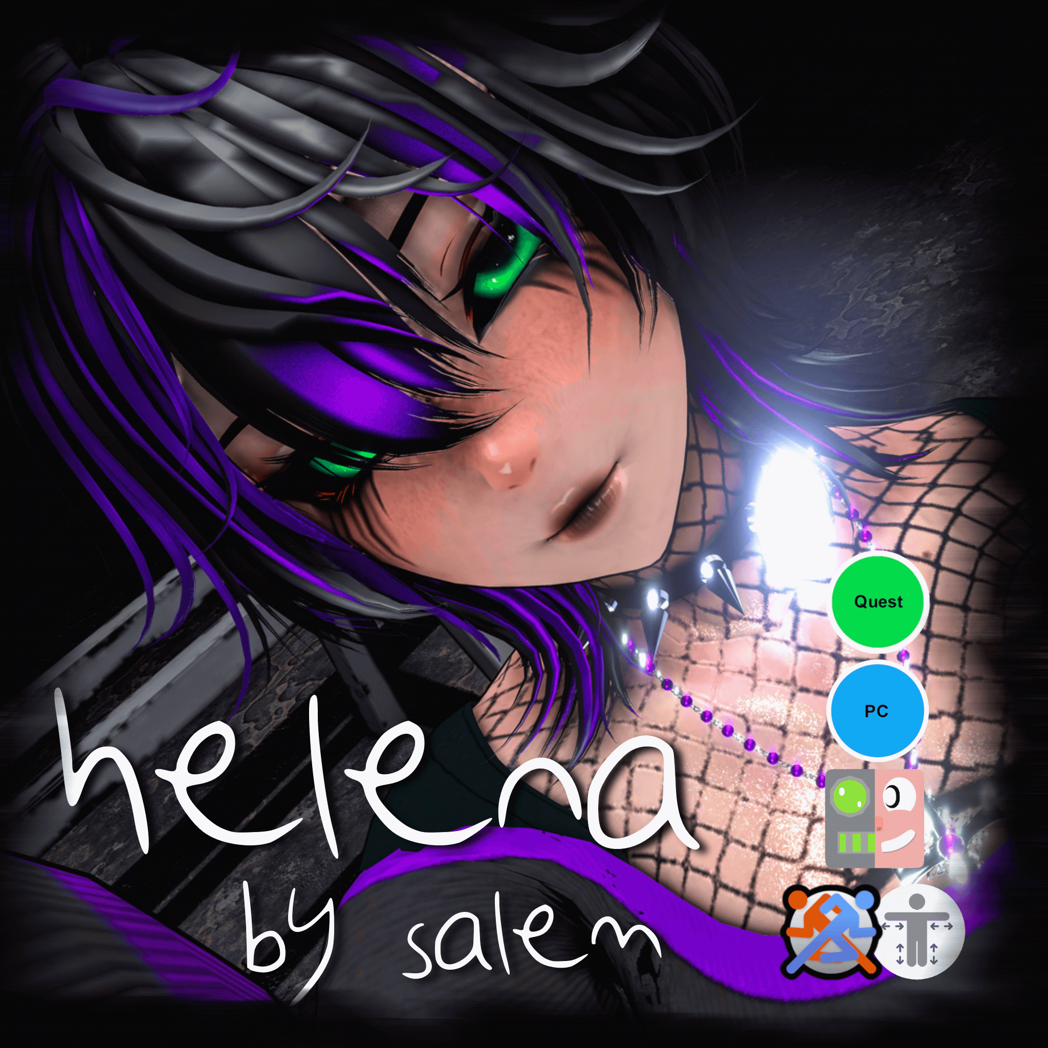 Helena | *Server Freebie Avatar* | PC, Quest, VRCFT | Emo Aesthetic