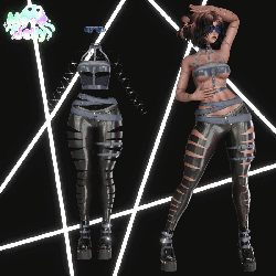 A Backstreet Siren | Grunge Streetwear Set, Ripped Pants, Chain Top, Platform Boots
