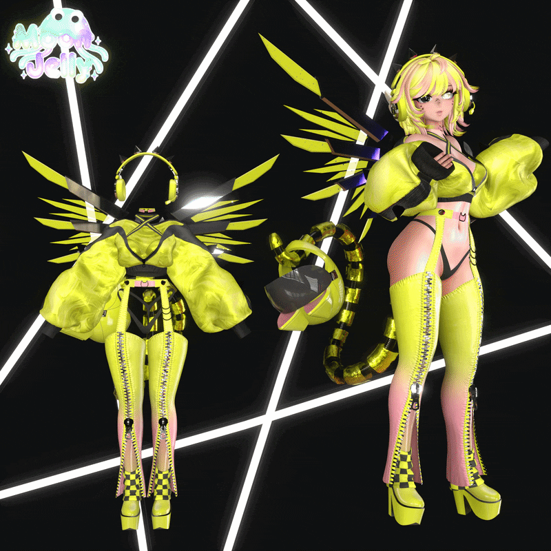 High Voltage | Cyber Racer Set, Animated Wings, Helmet, Cord Tail, Zipper Chaps, Jacket