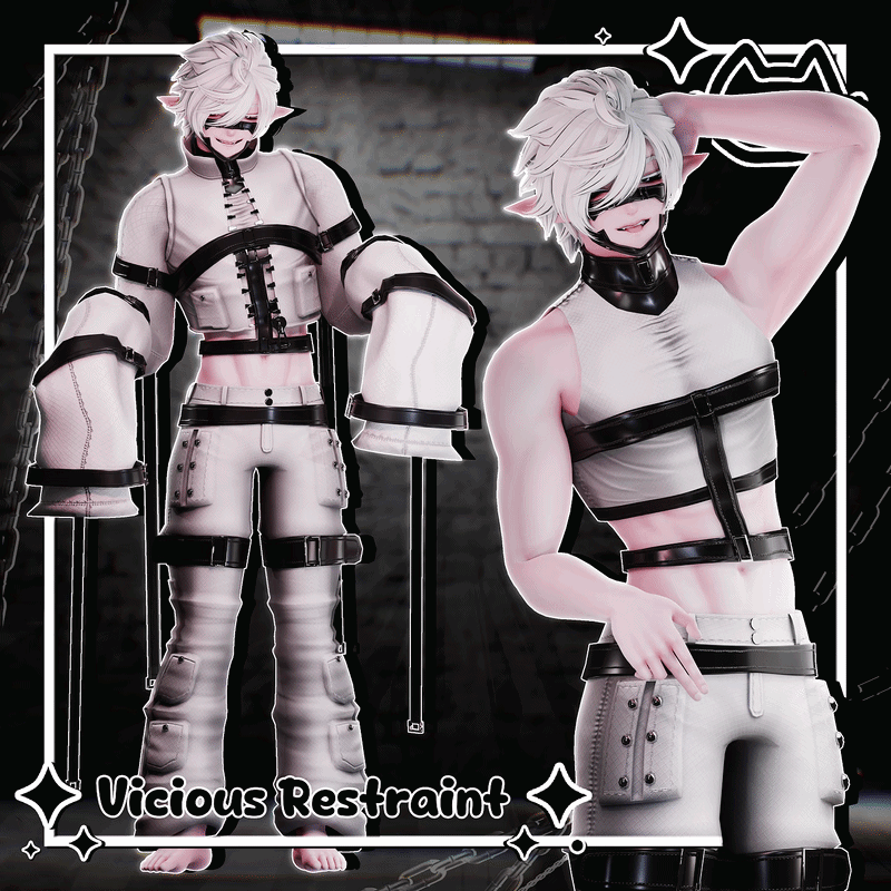 ⛓️ Vicious Restraint ⛓️ Unisex ⛓️ Strappy / Prisoner / Villain Fit ⛓️ GM's Fem Base, VRBase Eboy,  Akii V2, LPB SFW