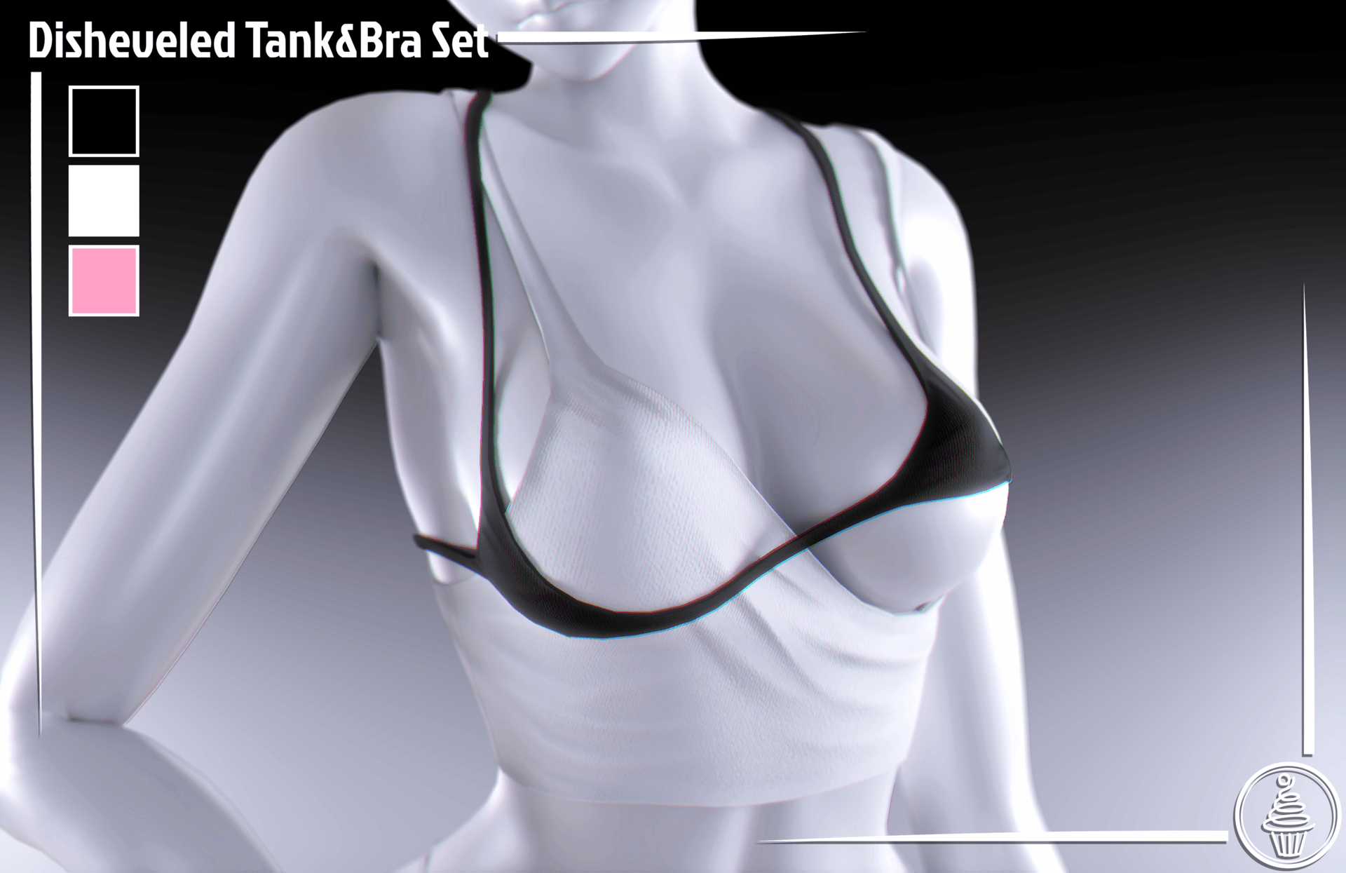 Disheveled Tank&Bra Set (Commercial license)