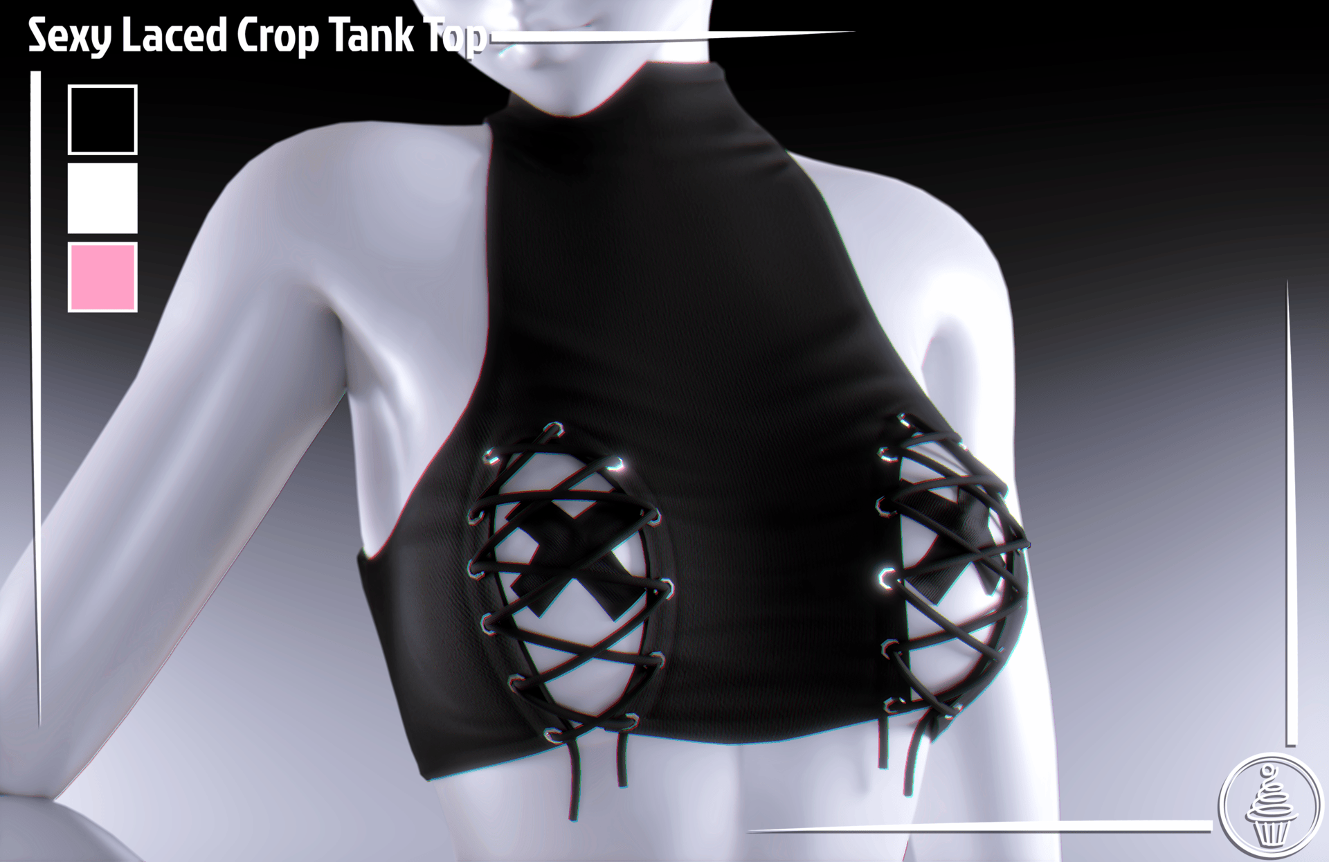 Sexy Laced Crop Tank Top (Commercial license)
