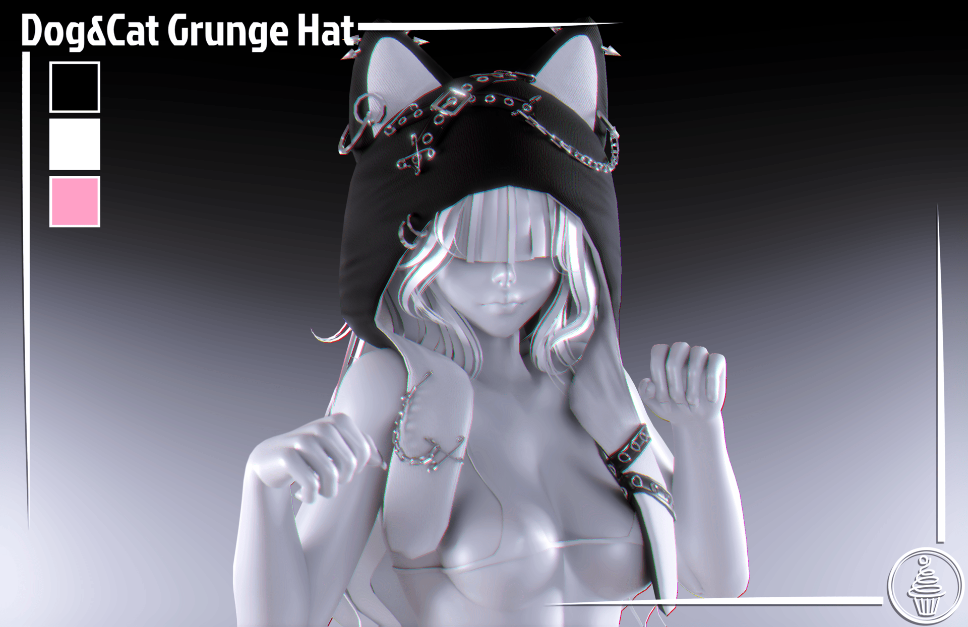 Dog&Cat Grunge Hat (Commercial license)