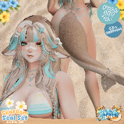 Seafoam Seal Animal Tail/Ears Set - Summer/Beach - Any Base