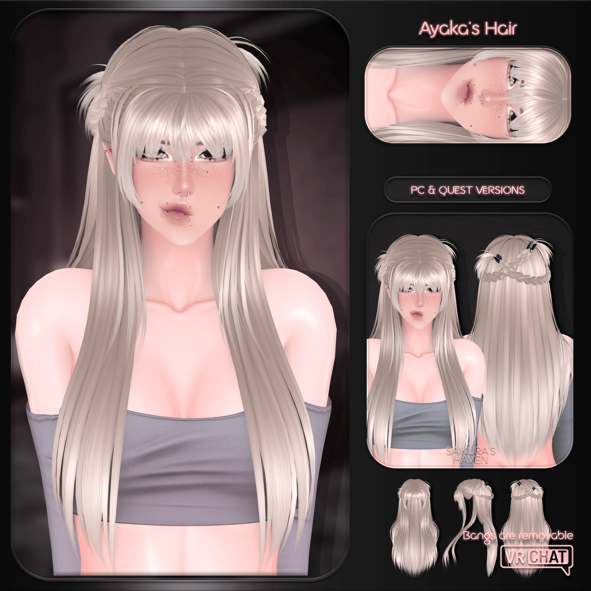 "Ayaka's Braided Half-Up" — Hair for VRChat