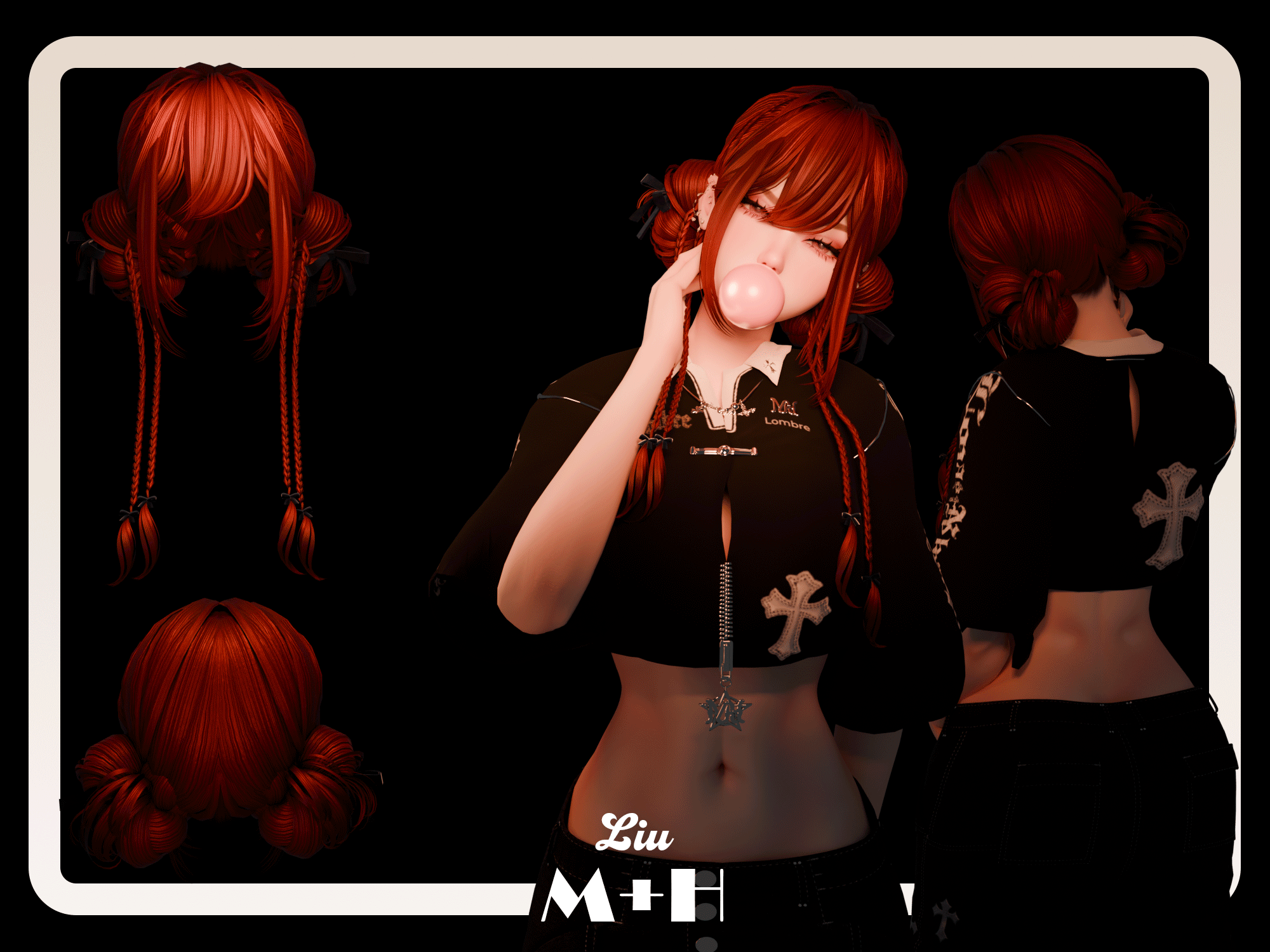 Liu | Low twin buns hair