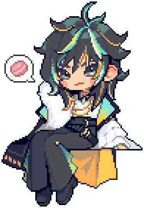 Pixel art gif of Calbia sona