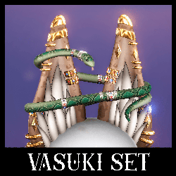 Vasuki Set - VRChat Decorated Furry Ears and Tail with Snakes