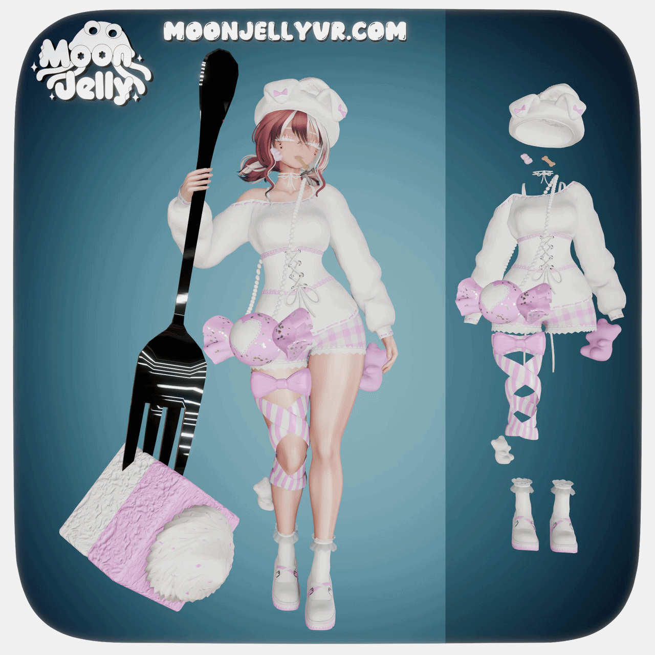 Sweet Treat | Coquette Set, Puppy, Beret, Corset Sweater, Candy, Dessert
