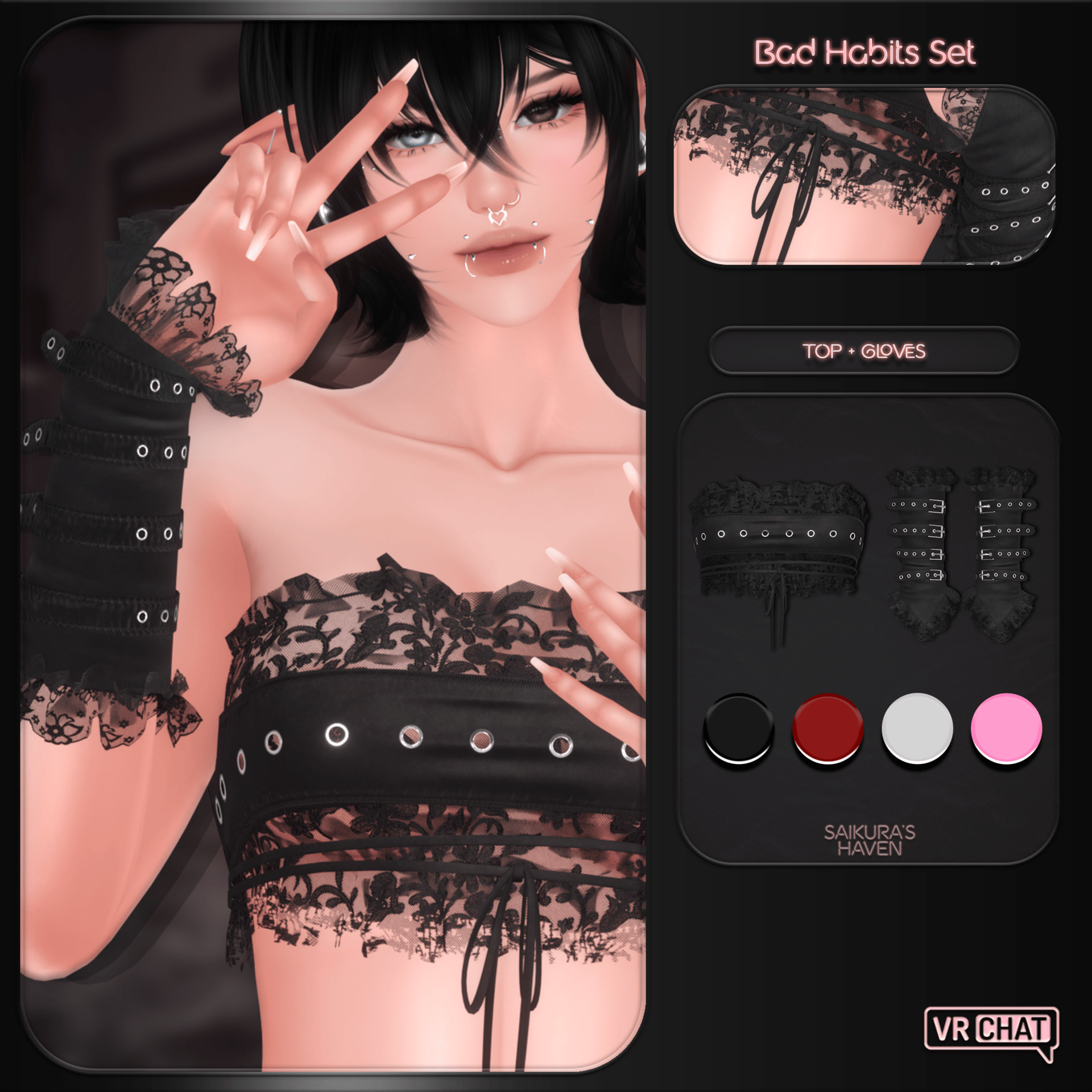 "Bad Habits" Top & Gloves — Clothing for VRChat