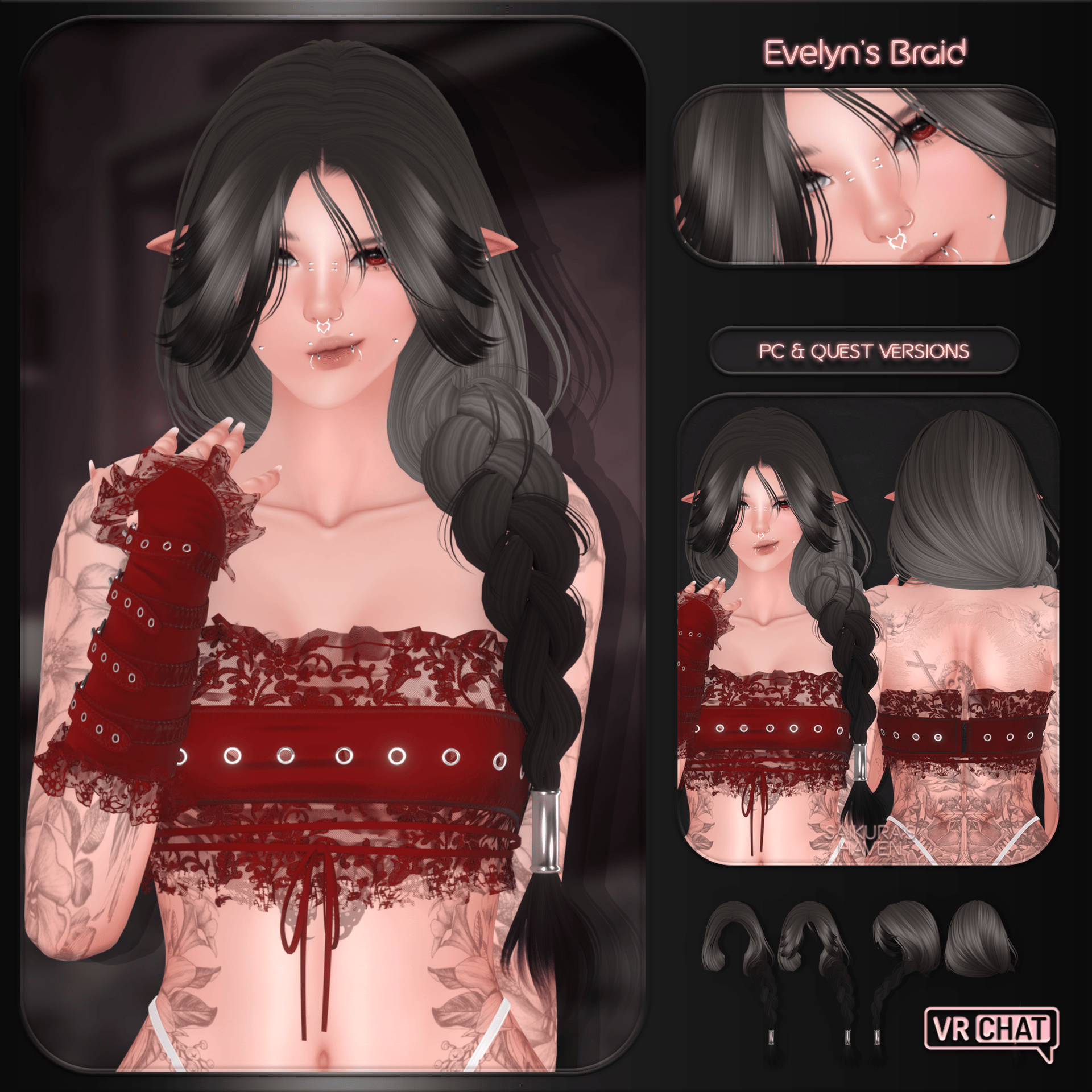 "Evelyn's Side Braid" — Hair for VRChat