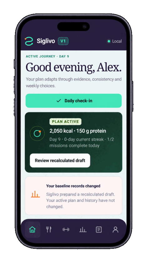 animated photo of phone with Siglivo fitness app andriod