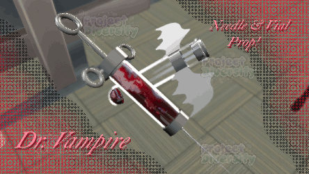 Dr. Vampire! Needle & Vial Prop (VRCFury) (TW: eyes, blood & needles)
