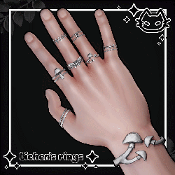 🍄 Lichen's Rings 🍄 Woodland Ring Set 🍄 GM's Fem Base, VRBase Eboy, Akii V2, LPB SFW