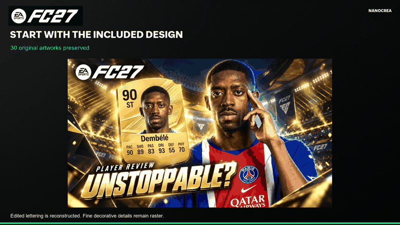 Original FC27 thumbnail and an actual edited headline export